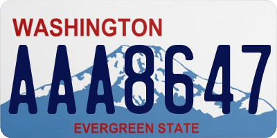 WA license plate AAA8647