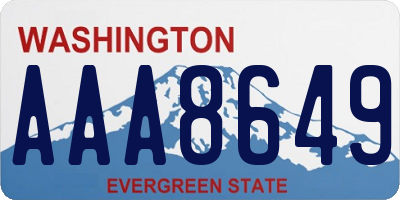 WA license plate AAA8649