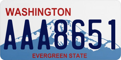 WA license plate AAA8651