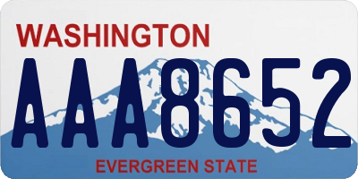 WA license plate AAA8652