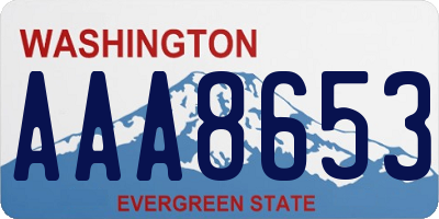 WA license plate AAA8653