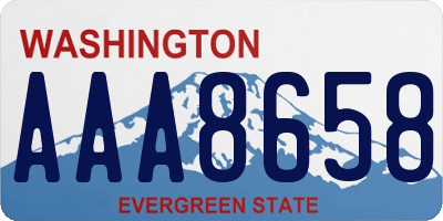 WA license plate AAA8658