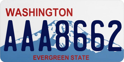 WA license plate AAA8662