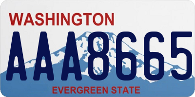 WA license plate AAA8665