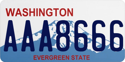 WA license plate AAA8666