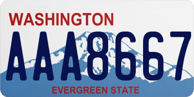 WA license plate AAA8667