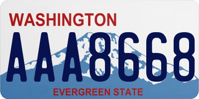 WA license plate AAA8668