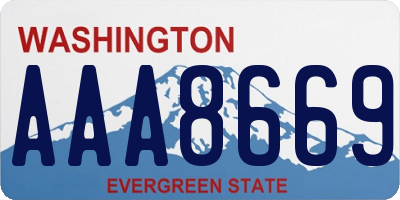 WA license plate AAA8669