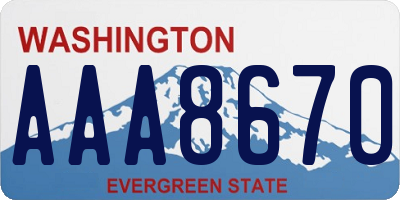 WA license plate AAA8670