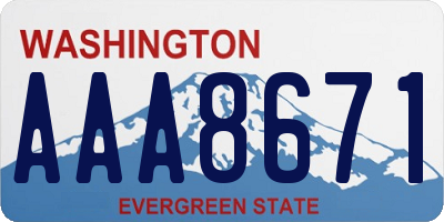 WA license plate AAA8671