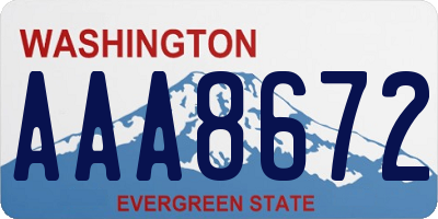 WA license plate AAA8672