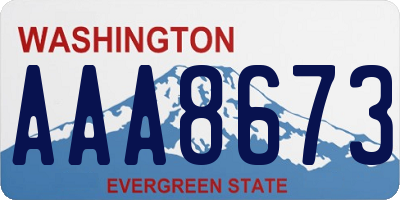 WA license plate AAA8673