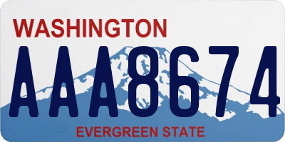 WA license plate AAA8674