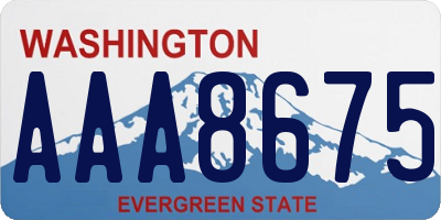 WA license plate AAA8675