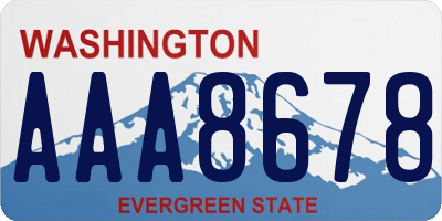 WA license plate AAA8678