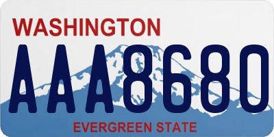 WA license plate AAA8680