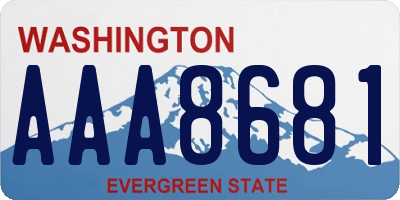 WA license plate AAA8681