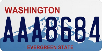 WA license plate AAA8684