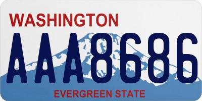 WA license plate AAA8686