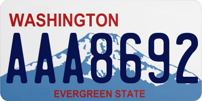 WA license plate AAA8692