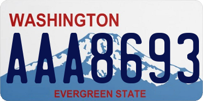 WA license plate AAA8693