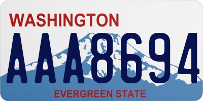 WA license plate AAA8694