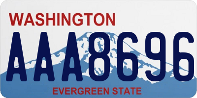 WA license plate AAA8696