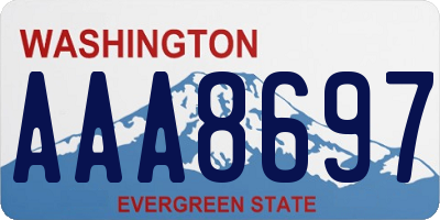 WA license plate AAA8697