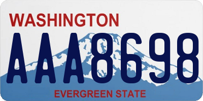 WA license plate AAA8698