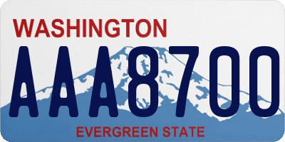 WA license plate AAA8700