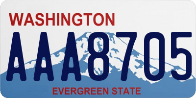 WA license plate AAA8705