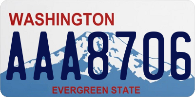 WA license plate AAA8706