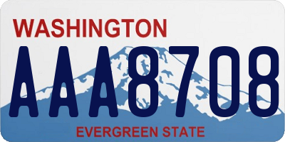 WA license plate AAA8708