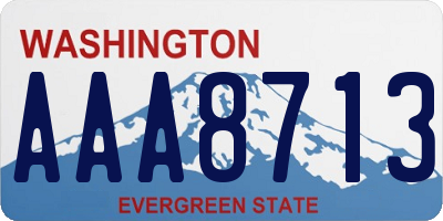 WA license plate AAA8713