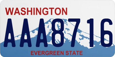 WA license plate AAA8716