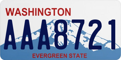 WA license plate AAA8721