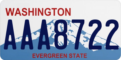 WA license plate AAA8722