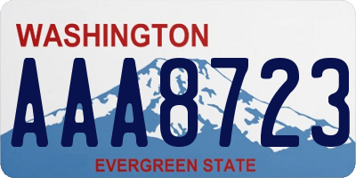 WA license plate AAA8723