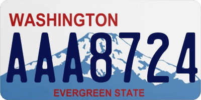 WA license plate AAA8724