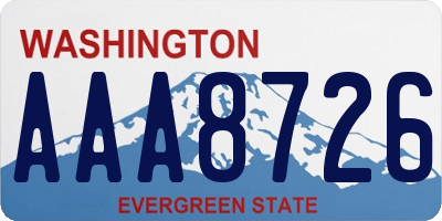 WA license plate AAA8726