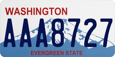 WA license plate AAA8727