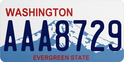 WA license plate AAA8729