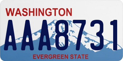 WA license plate AAA8731