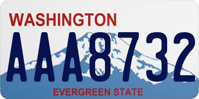 WA license plate AAA8732