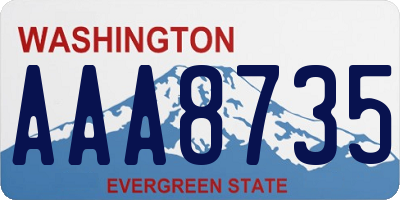 WA license plate AAA8735