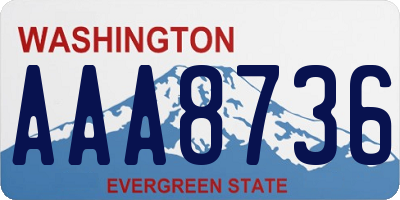 WA license plate AAA8736