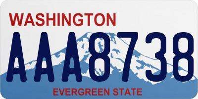 WA license plate AAA8738