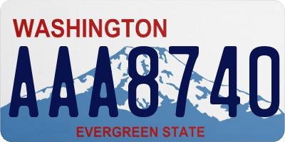 WA license plate AAA8740