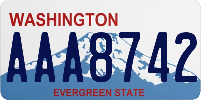 WA license plate AAA8742