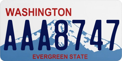 WA license plate AAA8747